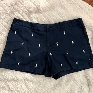 Ralph Lauren Navy Embroidered Polo Logo Shorts